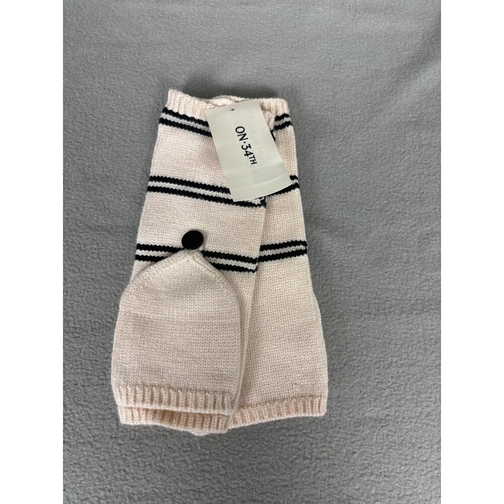 On 34th Womens Convertible Knit Striped Mittens Gloves Multicolor One Size NWT's - Picture 1 of 7